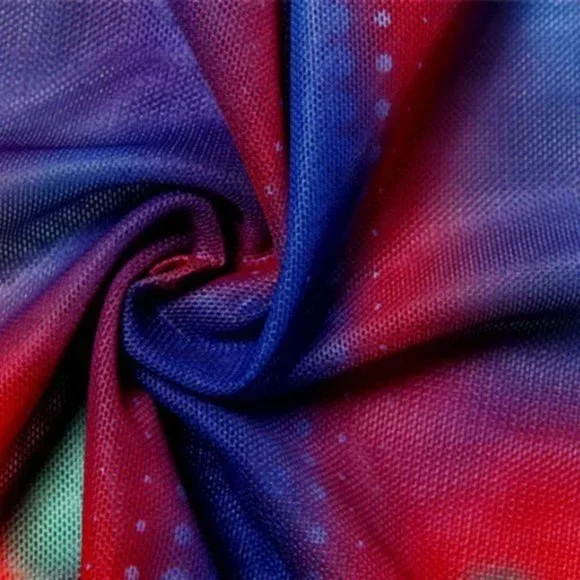 STASIA 3006: Infrared Body 5th Element Mesh Long Sleeve Maxi Dress - Picture 16 of 16